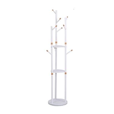 Imagem de Rack organizador de casacos, prateleira giratória para casacos, uso doméstico, vertical, multifuncional, quarto, sala de estar, corredor, canto, prateleira, vaso de flores, chapéu e guarda-chuva