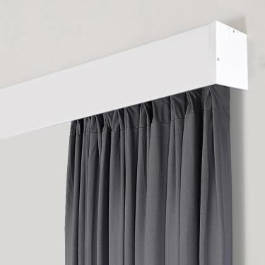 Imagem de Caixa De Sistema De Cortina De Teto De Metal, Tábuas De Cortina Única & Valaes Para Quarto Escritório Living, Conjunto De Varão De Cortina De Divisor De Quarto, White, 2.4m(8ft)