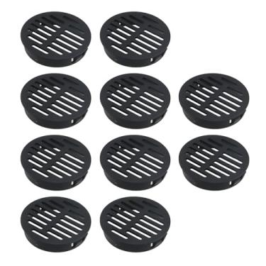 Imagem de MY MIRONEY 10 peças de saídas de ar circulares de 5 cm de plástico preto capa de saída de ar exterior redonda para armário, guarda-roupa, cozinha