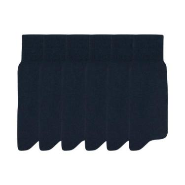 Imagem de Kit Com 6 Pares De Meias Social Masculina Mash 100% Algodão, Marinho, 