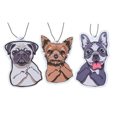 Imagem de Lindo aromatizadores de ar de carro com design divertido para cães perfumado com óleos essenciais pacote com 3 (aromas misturados)