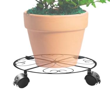 Imagem de Carrinho para Plantas, Jardineira Com Base Móvel, de Robusto em Metal com Rodas para Ambientes Internos e Externos, Jardim, Varanda e Área Externa