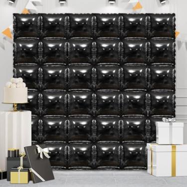 Imagem de 36 peças XL tela de parede de balão quadrado preto dupla face quadrado tela túnel arco kit de balões quadrados Mylar para chá de bebê, formatura, formatura, festa de aniversário (preto)