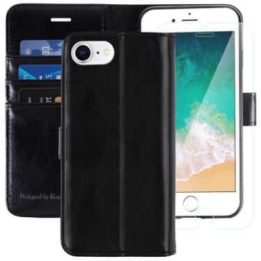Imagem de MONASAY Capa Tipo Carteira para iPhone SE 2020,Capa Protetora para iPhone 8,Capa para iPhone 7,Case Flip Magnética de Couro com Suporte e Slot para Cartão para Apple iPhone 7/8/SE 4.7" Preto