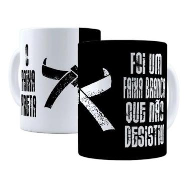 Imagem de Caneca Porcelana Judô O Faixa Preta Foi Um Faixa Branca Lutador Arte M