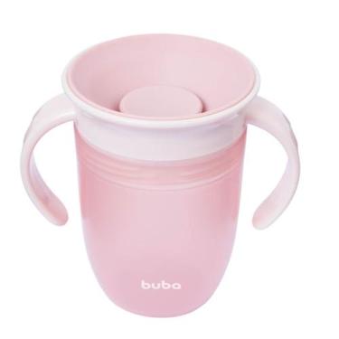 Imagem de Copo de Treinamento 360 para Bebê com Alça Rosa 19727 - Buba