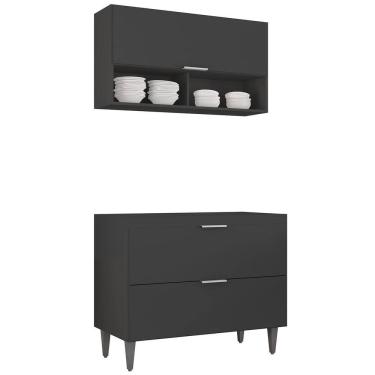 Imagem de Armário de Cozinha CP01 Para Pia 100cm Pérola Z34 Preto     - Mpozenato