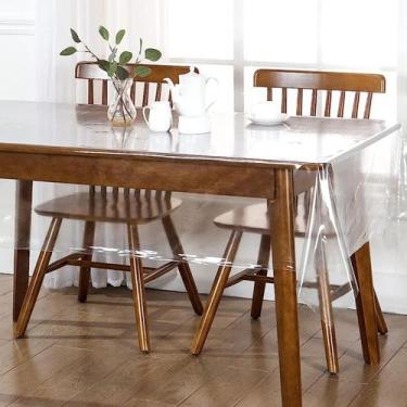 Imagem de 50 Toalha Mesa Plástico Transparente Pvc Atacado 140x220 - IDEALIZA, T