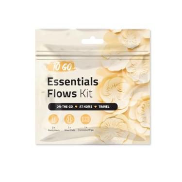 Imagem de Kit Essential Flows – 3 calcinhas, 2 almofadas maxi e 1 lenço feminino em bolsa compacta com zíper – fino, leve e pronto para viagens para mulheres e meninas – Pacote único (laranja)