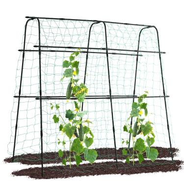 Imagem de lalahoni Treliça de Pepino de Jardim para Plantas Trepadeiras Ao Ar Livre, Suporte de Planta Em Arco de Metal de 5,3 Pés de Altura para Plantas de Videira de Flores de Frutas Vegetais, Treliça de Estr