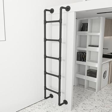 Imagem de Escada De Parede Para Janelas Bem Breakout, Escada De Sótão Vintage, Escada Reta Para Casa (30-92in), Escada De Escalada Para Cama De Estudante Com Almofada, 92in, Black, 71in