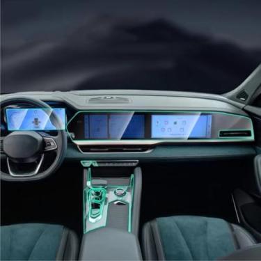 Imagem de YREAJZVS Acessórios filme interior de carro transparente painel de engrenagem TPU painel central antiarranhões, para Geely Monjaro 2024 Kx11 Xingyue L 2023