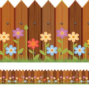 Imagem de Faixa de Parede Adesiva Infantil Cerca Primavera 10cmx5m