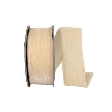 Imagem de Reliant Ribbon Fita de veludo com borda desgastada Dutchess, seda crua