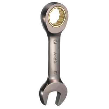 Imagem de HARFINGTON Chave de catraca robusta 19 mm caixa métrica e extremidade aberta Cr-Mo aço 12 pontos 72 dentes chave inglesa combinada para manutenção de máquinas de reparo de automóveis domésticos