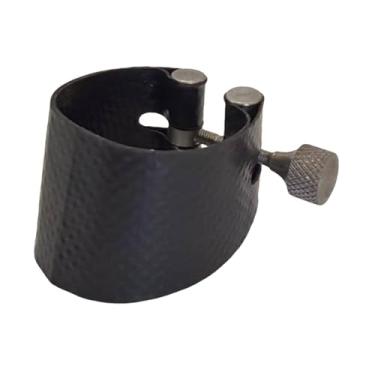 Imagem de Dynwave Abraçadeira para saxofone em couro PU, prática, fácil instalação, reutilizável, resistente, compacta e ajustável para saxofones clarinete