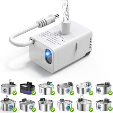 Imagem de Bomba de fonte de água para gatos, bomba de substituição de fonte de água sem fio para animais de estimação, bomba de substituição ultra silenciosa para aço inoxidável 3,2L, bomba de fonte de gato