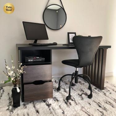 Imagem de Escrivaninha Home Office 2 Gavetas Florence Charuto-preto