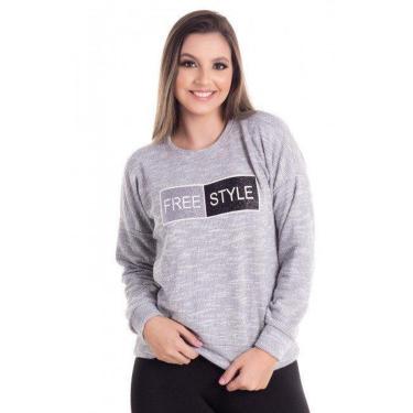 Imagem de Casaco Feminino em Malha Tricot com Aplique Frente "Free Style"-Feminino