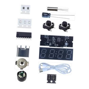 Imagem de Bothyi Kit de relógio digital faça você mesmo para prática de soldagem, display inteligente portátil de temperatura e umidade, despertador faça você mesmo, Sem Capa