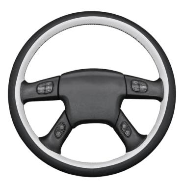 Imagem de MEWANT Capa de volante de carro costurada à mão para Chevrolet Silverado 2003-2007 protetor de volante acessórios para volante (estilo 3D)