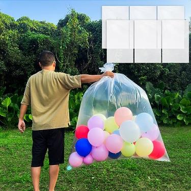 Imagem de Sacos de balão para transporte, 6 peças, sacos de balões 150 x 120 cm, sacos de armazenamento de embalagens de plástico transparentes, sacos de transporte de balões, bolsas de transporte