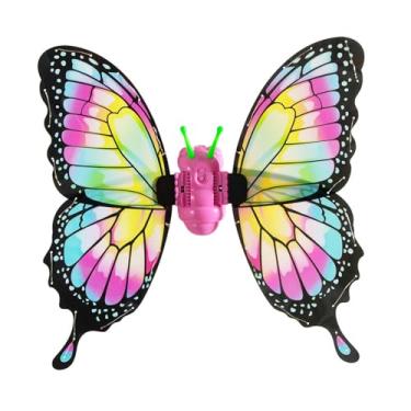 Imagem de YIJU Asas de fada elétricas, fantasias de brinquedo com luzes LED, acessórios para festival de meninas, Colorida