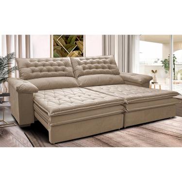 Imagem de Sofá Retrátil e Reclinável 2,32m Molas Ensacadas Cama inBox Alemanha. com Espuma Viscoelástico Velusoft