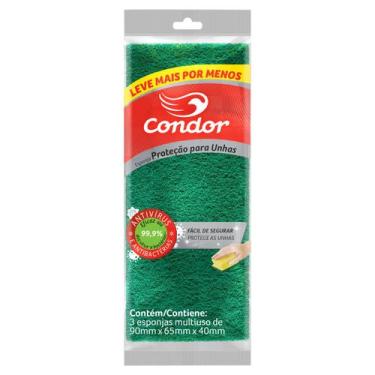 Imagem de Esponja Multiuso Protege Unhas Condor 3 Unidades - Mundo Condor
