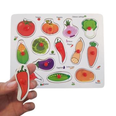 Imagem de Tabuleiros Encaixe Pinos Madeira Educativo Pedagógico - Blessed, Legum
