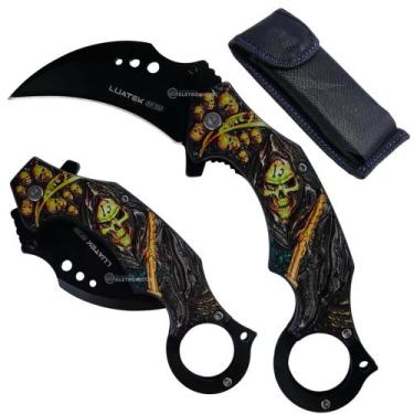 Imagem de Karambit Tático 19 cm com Cortador de Fios, Anel de Controle e Capinha