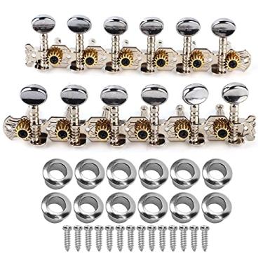 Imagem de QANYEGN 12 Strings Tuning Pegs, chave de ajuste de guitarra, Metal Machine Head Open Tinners Peg para guitarra acústico ou elétrico