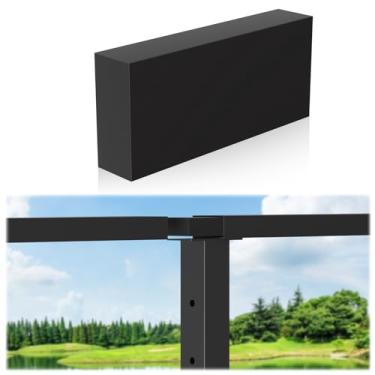 Imagem de Gyykzz Conector de corrimão de alumínio, conector de corrimão de extensão preto de 120 mm x 53 mm x 23 mm, material POM de alta resistência para corrimão superior de alumínio