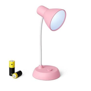 Imagem de Mini Luminária Abajur De Led À Pilha Com Cabo Regulável ROSA - Ami