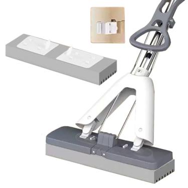 Imagem de TBATM Mop Squeezy com Balde e Cabeça de Substituição,Mop Esponja de Pva com Alça de Aço Inoxidável,Super Absorvente de Uso Duplo Molhado e Seco para Pisos Duros de Madeira,Limpeza de Carro,A,29X137cm