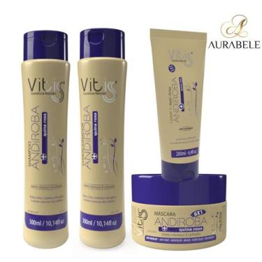 Imagem de Kit Andiroba Vitiss Shampoo condicionador mascara leavein cabelos cach