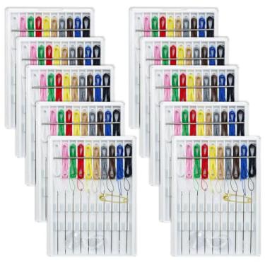 Imagem de Yasdyri 10 Caixas De Kit Costura Quick Fix Pré-Mini Agulha Rosqueada Com Agulhas E Caixa Linha Cada Peça