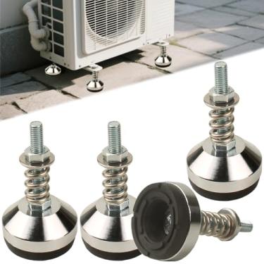 Imagem de Suporte de isolamento vibratório com almofada de choque de ar condicionado dividido, pés niveladores resistentes, nivelador de perna base de 5 cm de diâmetro, pés de nivelamento ajustáveis, rosca M8