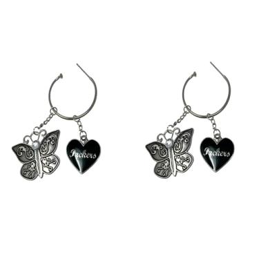 Imagem de Pro Specialties Group Brincos pendentes da NFL, pequenos, cores do time (borboleta Green Bay Packers)