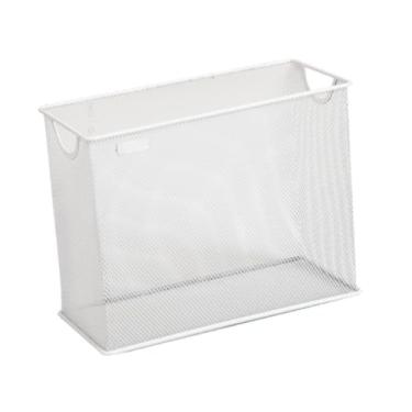 Imagem de YWJLQH Organizador de arquivos de malha, cesto de arquivo de escritório, pasta de documentos portátil, economizador de espaço, organizador de mesa para, Argent