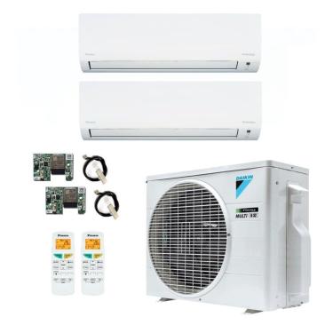 Imagem de Ar-Condicionado Multi Split Inverter R-32 Daikin 18.000 BTUs (1x Evap HW 9.000 + 1x Evap HW 12.000) Quente/Frio 220V + Módulo Wi-Fi