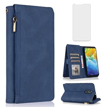 Imagem de Asuwish Compatível com LG Stylo 4 carteira protetora de tela com zíper retrô couro flip capa suporte suporte celular para Stylo4 Plus LGstylo4 Sylo4 Style 04 4+ Q Stylus Alpha Stlo4 mulheres homens