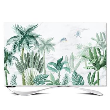 Imagem de Capa de TV externa de poliéster premium de 32-80 polegadas protetor à prova de poeira com bordas elásticas e saídas de ar, ajuste universal para sala de estar LCD/TVs LED - verde ||65 polegadas