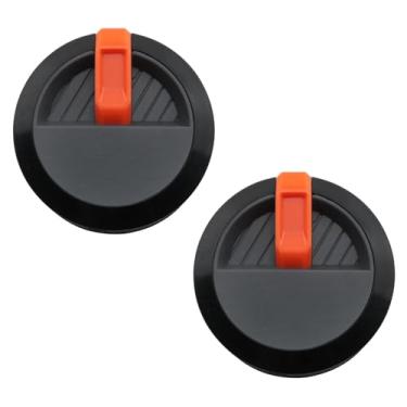 Imagem de E-outstanding 2 peças de botão de grelha preto laranja 58 mm acessórios de fogão puxador de válvula de grelha peças de substituição profissionais