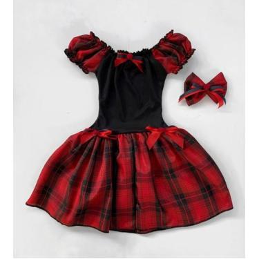 Imagem de Vestido Caipira Festa Junina Quermece São João Xadrez Plus Sise Ana Fa
