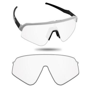 Imagem de Fiskr Lentes polarizadas de substituição compatíveis com óculos de sol Oakley Sutro Lite Sweep OO9465, resistente a impactos e ajuste perfeito - transparente