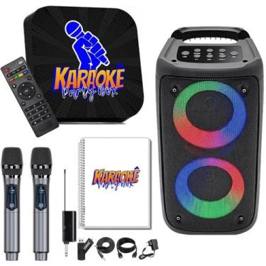 Imagem de Karaoke Party Box +2 Mic Sem Fio + Caixa De Som + Catálogo - Karaokê P