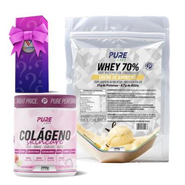 Imagem de Kit Colágeno Hibisco C/Limão + Whey Concentrado 70% Creme de Baunilha 