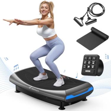Imagem de MERACH Máquina De Exercícios De Plataforma Vibratória 4D, Plataforma Vibratória Para Drenagem Linfática, 7 Modos De Detecção Corporal, Com Luz E Bluetooth, Equipamento De Treino Para Todo O Corpo (P