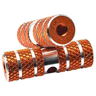 Imagem de Fancyes 2 pinos de bicicleta, pedais, bancos traseiros, pedais de bicicleta de montanha, liga de alumínio, antiderrapante, pedais BMX, laranja